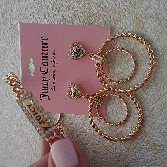 JUICY💛 COUTURE DOUBLE HOOP EARRINGS💛 - Picture 2 of 7